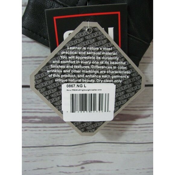 Unik Lightweight Premium Leather Jacket Men’s Sz L Gun Pocket Black New w/ Tags - Picture 10 of 10